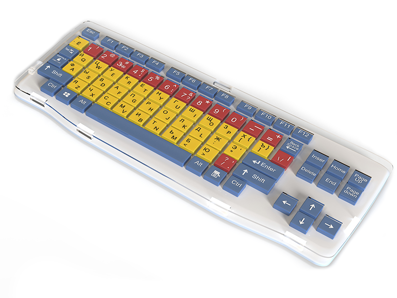 Клавиатура адаптированная беспроводная с большими кнопками и накладкой